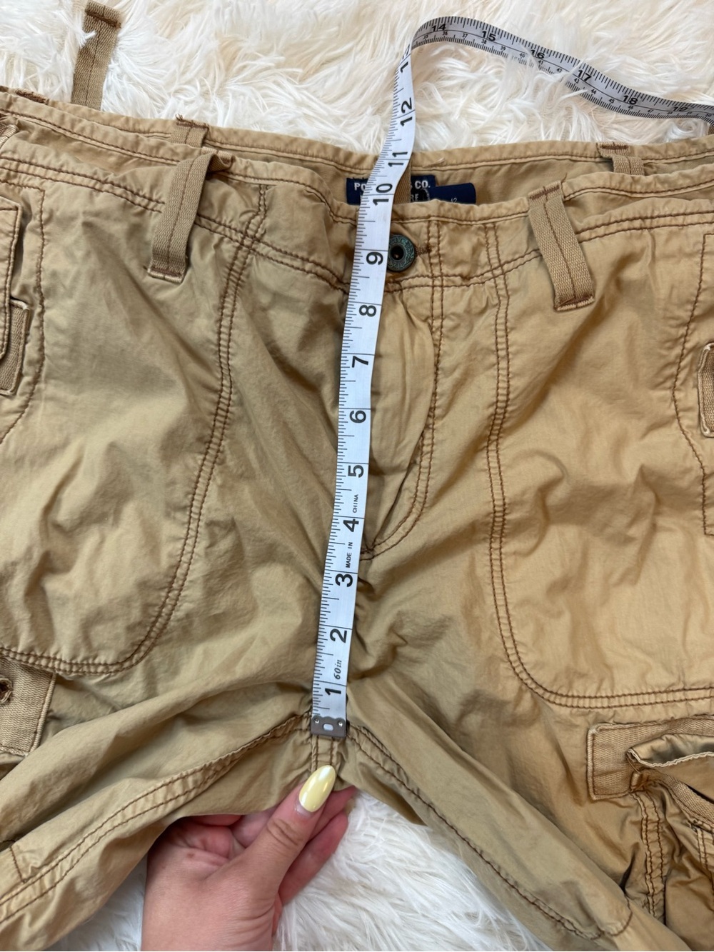 Y2K Ralph Lauren polo jeans co khaki 100% cotton lightweight cargo pants size 12 - Picture 11 of 12